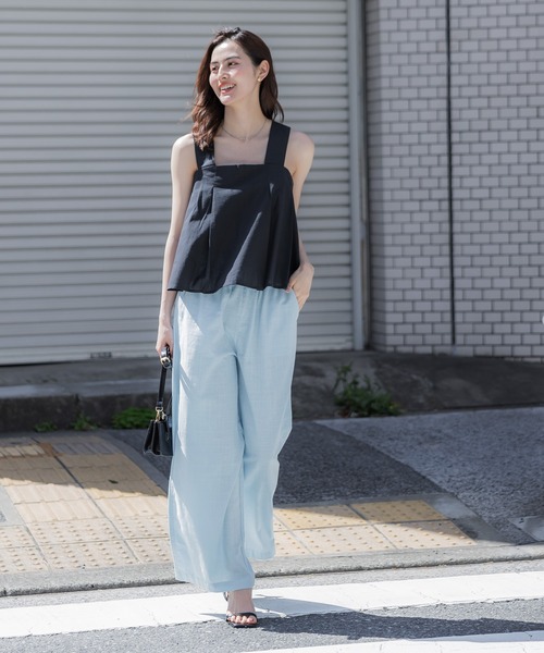 coca(coca)(コカ)の「【WEB限定セール】コットンワイドパンツ(その他パンツ・レディース・ダークブルー/ダークベージュ/ブラック/ピンク/グリーン/アイボリー/ライトブルー・M/L)」の11枚目の写真