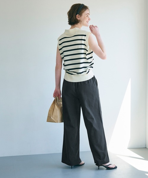 coca(coca)(コカ)の「【WEB限定セール】コットンワイドパンツ(その他パンツ・レディース・ダークブルー/ダークベージュ/ブラック/ピンク/グリーン/アイボリー/ライトブルー・M/L)」の19枚目の写真