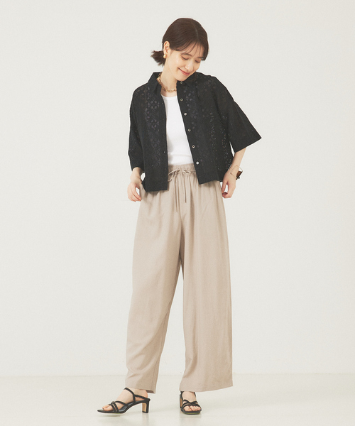 abahouse mavie（アバハウスマヴィ）の「レースショートシャツ（シャツ/ブラウス・レディース・ブラック/ホワイト・フリー）」の10枚目の写真