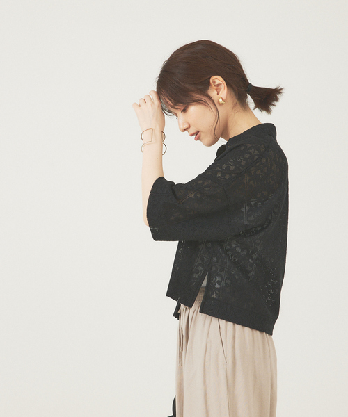 abahouse mavie（アバハウスマヴィ）の「レースショートシャツ（シャツ/ブラウス・レディース・ブラック/ホワイト・フリー）」の12枚目の写真