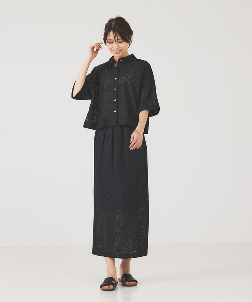 abahouse mavie（アバハウスマヴィ）の「レースショートシャツ（シャツ/ブラウス・レディース・ブラック/ホワイト・フリー）」の14枚目の写真
