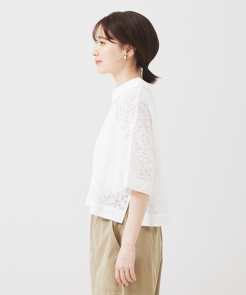 abahouse mavie（アバハウスマヴィ）の「レースショートシャツ（シャツ/ブラウス・レディース・ブラック/ホワイト・フリー）」の19枚目の写真
