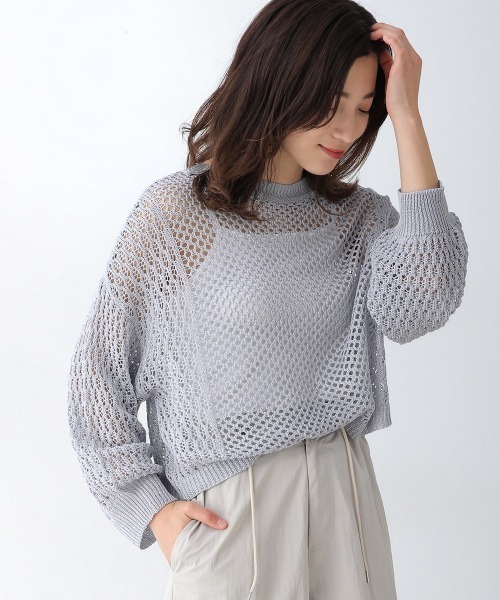 Bou Jeloud（ブージュルード）の「前後2WAYメッシュ編切替カーディガン（カーディガン/ボレロ・レディース・ブラック/オフホワイト/グレー/グリーン・FREE）」の16枚目の写真