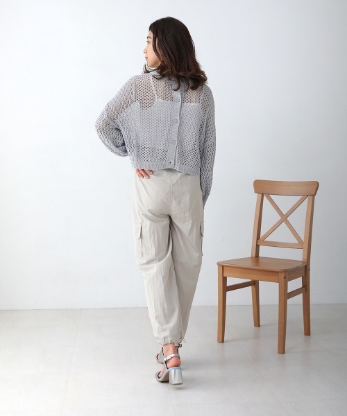Bou Jeloud（ブージュルード）の「前後2WAYメッシュ編切替カーディガン（カーディガン/ボレロ・レディース・ブラック/オフホワイト/グレー/グリーン・FREE）」の17枚目の写真