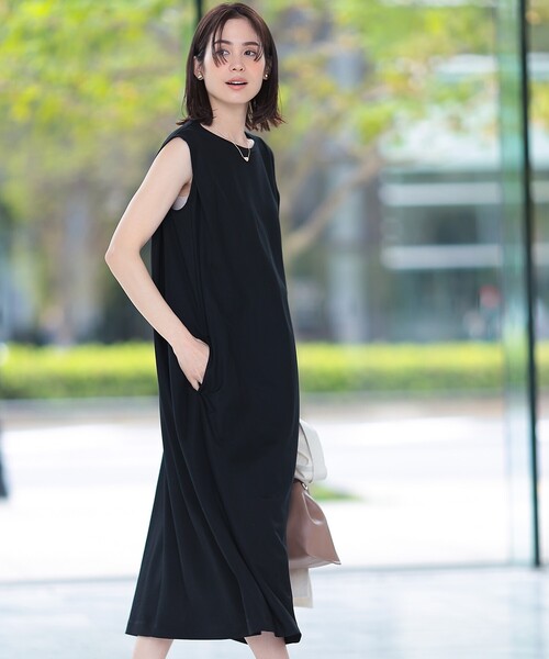 Y's ストラップ ノースリーブ タックドレス 黒1 THE SHOP TK （ザ ショップ ティーケー ）の「◇【ヒルナンデス