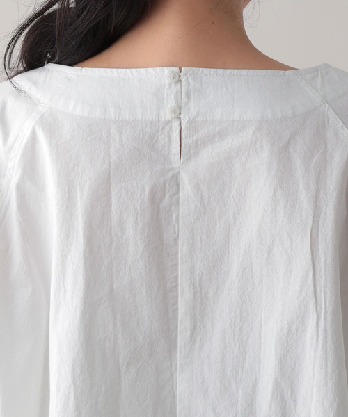 studio CLIP（スタディオクリップ）の「《Natural by CLIP》ハイカウントコットンプルオーバー（シャツ/ブラウス・レディース・ピンク/オフホワイト・FREE）」の10枚目の写真