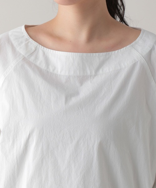 studio CLIP（スタディオクリップ）の「《Natural by CLIP》ハイカウントコットンプルオーバー（シャツ/ブラウス・レディース・ピンク/オフホワイト・FREE）」の8枚目の写真