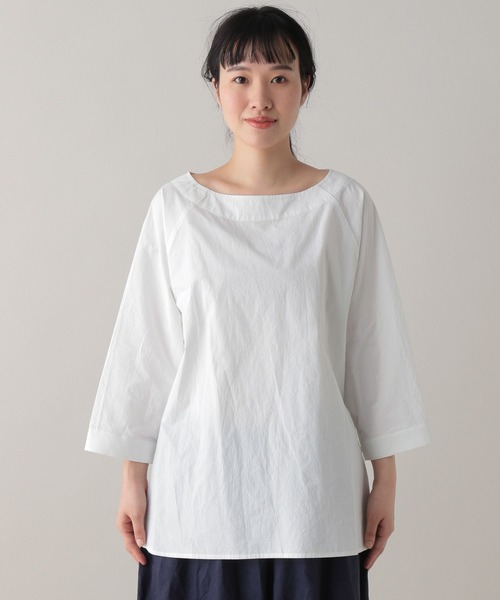 studio CLIP（スタディオクリップ）の「《Natural by CLIP》ハイカウントコットンプルオーバー（シャツ/ブラウス・レディース・ピンク/オフホワイト・FREE）」の11枚目の写真