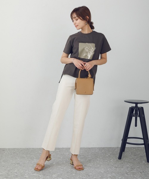 Bou Jeloud(ブージュルード)の「発泡箔リーフプリントTシャツ(Tシャツ/カットソー・レディース・ブラウン/ホワイト/チャコールグレー・FREE)」の13枚目の写真