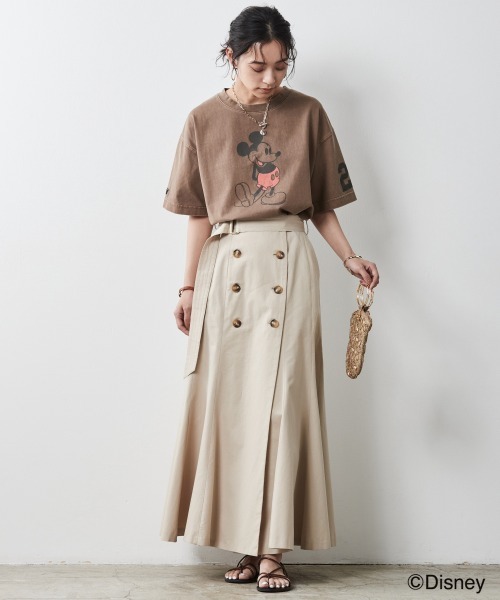 CHIC STYLE（シックスタイル）の「 綿100％共布ベルト付き裾フレアマキシスカート ＜大きいサイズ有＞シックスタイル（スカート・レディース・ベージュ/ブラック・LL/4L/L/5L/3L/M）」の16枚目の写真