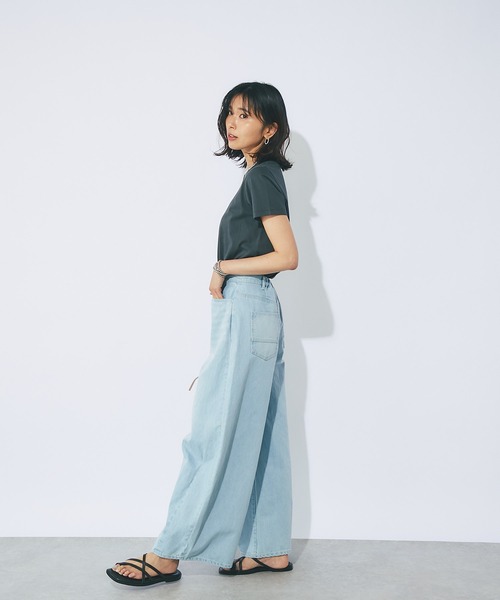 RIVE DROITE(リヴドロワ)の「2枚セット/パックTシャツ(Tシャツ/カットソー・レディース・ホワイト/チャコールグレー・FREE)」の22枚目の写真