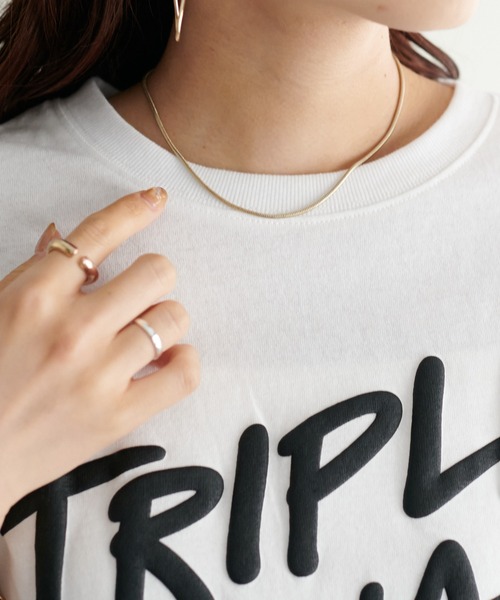 DISCOAT（ディスコート）の「【WEB限定】TRIPLEフクレプリントTシャツ（Tシャツ/カットソー・レディース・ホワイト/ブラック/レッド/サックスブルー/ホワイト系その他/チャコールグレー・FREE）」の14枚目の写真