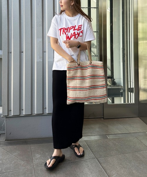 DISCOAT（ディスコート）の「【WEB限定】TRIPLEフクレプリントTシャツ（Tシャツ/カットソー・レディース・ホワイト/ブラック/レッド/サックスブルー/ホワイト系その他/チャコールグレー・FREE）」の19枚目の写真