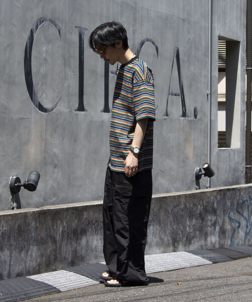 GLOSTER(グロスター)の「【GLOSTER/グロスター】ヘビーウェイト マルチボーダーTシャツ オーバーサイズ リンガーT(Tシャツ/カットソー・メンズ・ホワイト系その他5/グリーン系その他4/ベージュ系その他4・L/M)」の14枚目の写真