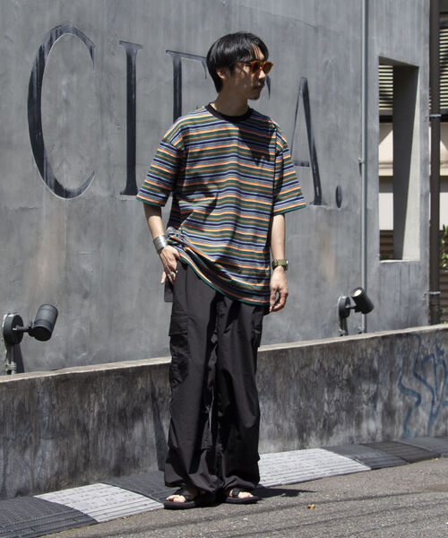 GLOSTER(グロスター)の「【GLOSTER/グロスター】ヘビーウェイト マルチボーダーTシャツ オーバーサイズ リンガーT(Tシャツ/カットソー・メンズ・ホワイト系その他5/グリーン系その他4/ベージュ系その他4・L/M)」の15枚目の写真