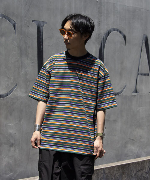 GLOSTER(グロスター)の「【GLOSTER/グロスター】ヘビーウェイト マルチボーダーTシャツ オーバーサイズ リンガーT(Tシャツ/カットソー・メンズ・ホワイト系その他5/グリーン系その他4/ベージュ系その他4・L/M)」の16枚目の写真