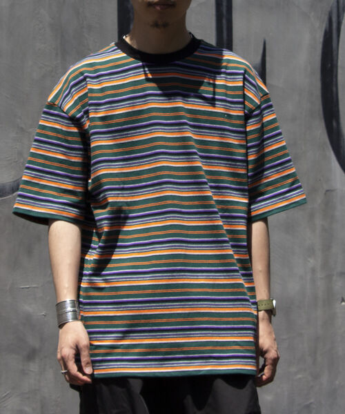 GLOSTER(グロスター)の「【GLOSTER/グロスター】ヘビーウェイト マルチボーダーTシャツ オーバーサイズ リンガーT(Tシャツ/カットソー・メンズ・ホワイト系その他5/グリーン系その他4/ベージュ系その他4・L/M)」の17枚目の写真