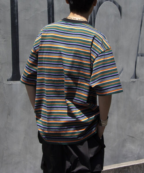 GLOSTER(グロスター)の「【GLOSTER/グロスター】ヘビーウェイト マルチボーダーTシャツ オーバーサイズ リンガーT(Tシャツ/カットソー・メンズ・ホワイト系その他5/グリーン系その他4/ベージュ系その他4・L/M)」の19枚目の写真