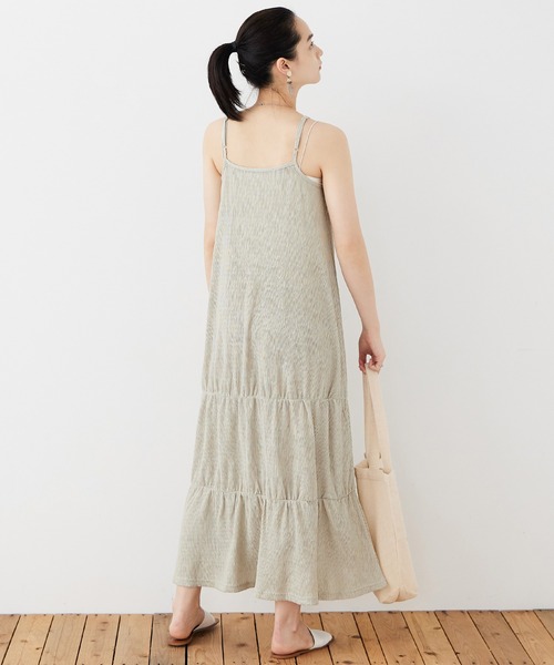 Fashion Letter（ファッションレター）の「シャーリングティアード キャミOP×ショートボレロ セットアップ（ワンピース・レディース・ブラック/オレンジ/グレイッシュベージュ/チャコール・M）」の5枚目の写真