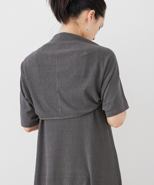 Fashion Letter（ファッションレター）の「シャーリングティアード キャミOP×ショートボレロ セットアップ（ワンピース・レディース・ブラック/オレンジ/グレイッシュベージュ/チャコール・M）」の7枚目の写真
