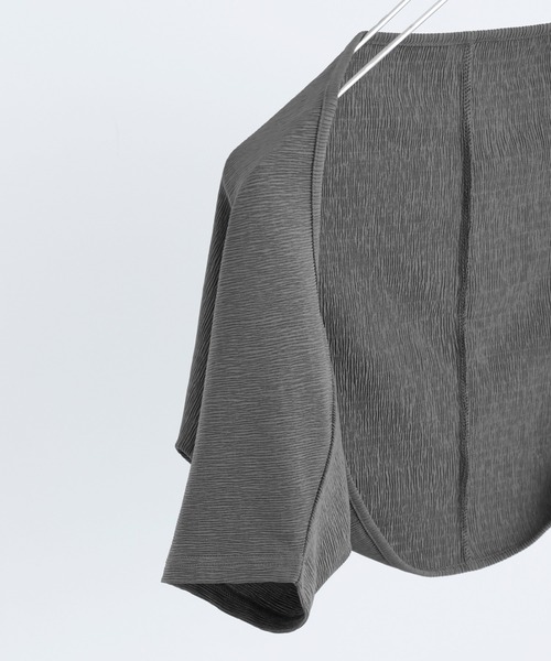 Fashion Letter（ファッションレター）の「シャーリングティアード キャミOP×ショートボレロ セットアップ（ワンピース・レディース・ブラック/オレンジ/グレイッシュベージュ/チャコール・M）」の9枚目の写真