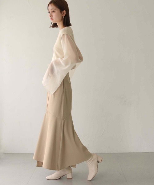 CLEIO（クレイオ）の「【CLEIO】アシメトリーフレアロングスカート/ASYMMETRIC FLARE LONG SKIRT/980-10621（スカート・レディース・ライトベージュ/アイボリー・FREE）」の16枚目の写真