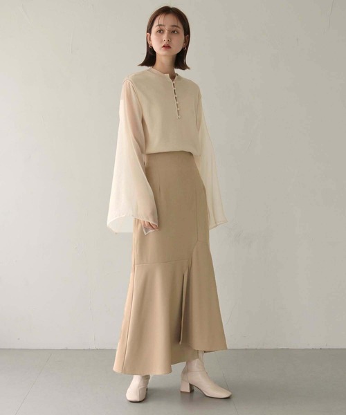 CLEIO（クレイオ）の「【CLEIO】アシメトリーフレアロングスカート/ASYMMETRIC FLARE LONG SKIRT/980-10621（スカート・レディース・ライトベージュ/アイボリー・FREE）」の15枚目の写真