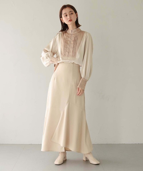 CLEIO（クレイオ）の「【CLEIO】アシメトリーフレアロングスカート/ASYMMETRIC FLARE LONG SKIRT/980-10621（スカート・レディース・ライトベージュ/アイボリー・FREE）」の8枚目の写真