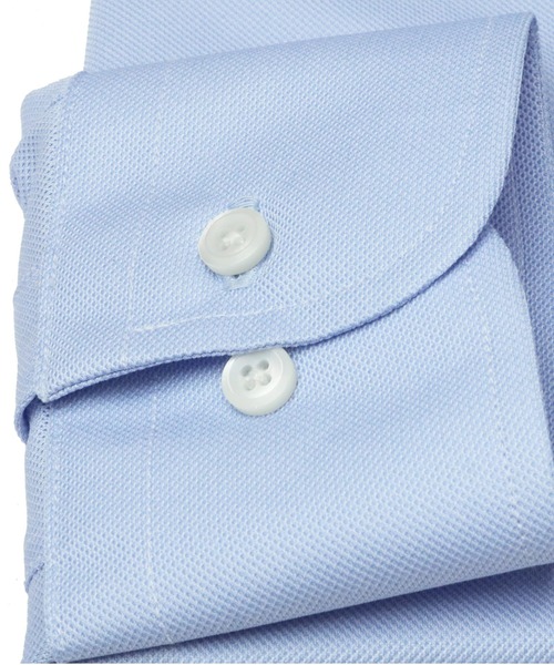 TOKYO SHIRTS（トウキョウシャツ）の「形態安定 ノーアイロン ボタンダウン 長袖ビジネスニットワイシャツ（ビジネスシャツ・メンズ・ブルー・首回り39cm-裄丈84cm/首回り41cm-裄丈82cm/首回り41cm-裄丈86cm/首回り39cm-裄丈80cm）」の3枚目の写真