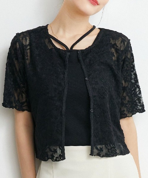 RETRO GIRL（レトロガール）の「２WAYパイルジャガードカーテ（Tシャツ/カットソー・レディース・ブラック/ブルー/オレンジ/ホワイト・FREE）」の3枚目の写真