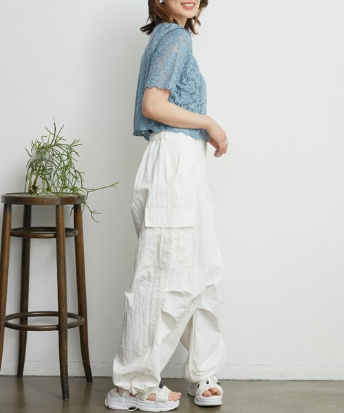 RETRO GIRL（レトロガール）の「２WAYパイルジャガードカーテ（Tシャツ/カットソー・レディース・ブラック/ブルー/オレンジ/ホワイト・FREE）」の17枚目の写真