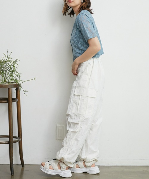 RETRO GIRL（レトロガール）の「２WAYパイルジャガードカーテ（Tシャツ/カットソー・レディース・ブラック/ブルー/オレンジ/ホワイト・FREE）」の16枚目の写真