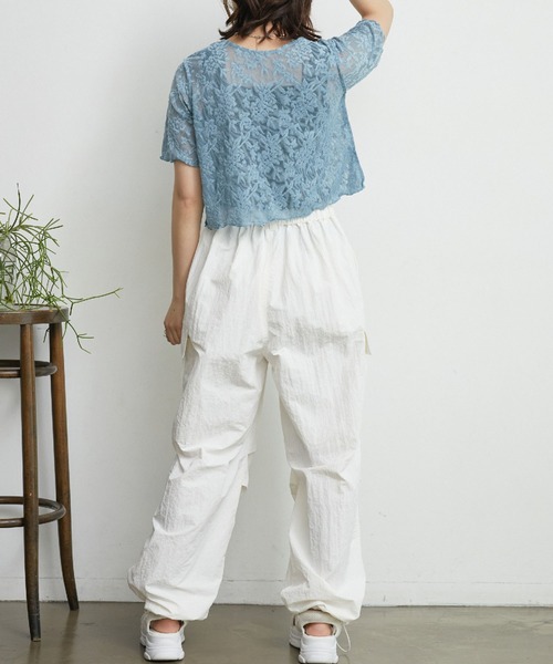 RETRO GIRL（レトロガール）の「２WAYパイルジャガードカーテ（Tシャツ/カットソー・レディース・ブラック/ブルー/オレンジ/ホワイト・FREE）」の18枚目の写真