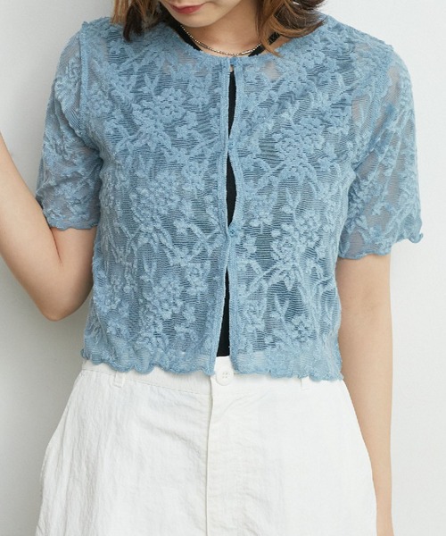 RETRO GIRL（レトロガール）の「２WAYパイルジャガードカーテ（Tシャツ/カットソー・レディース・ブラック/ブルー/オレンジ/ホワイト・FREE）」の12枚目の写真