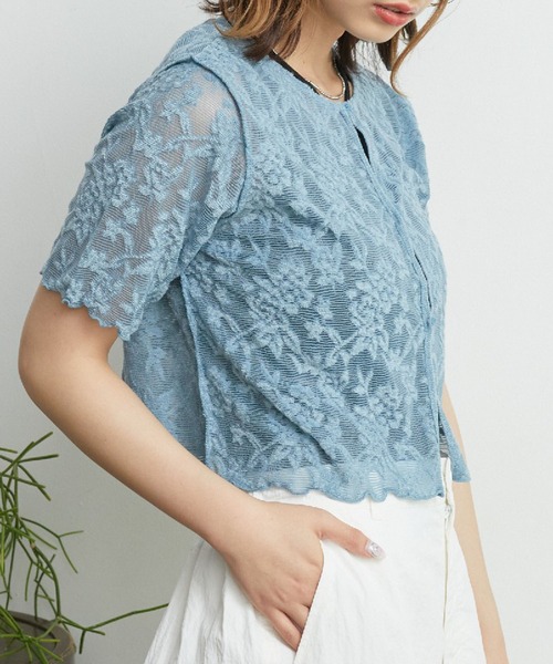 RETRO GIRL（レトロガール）の「２WAYパイルジャガードカーテ（Tシャツ/カットソー・レディース・ブラック/ブルー/オレンジ/ホワイト・FREE）」の13枚目の写真