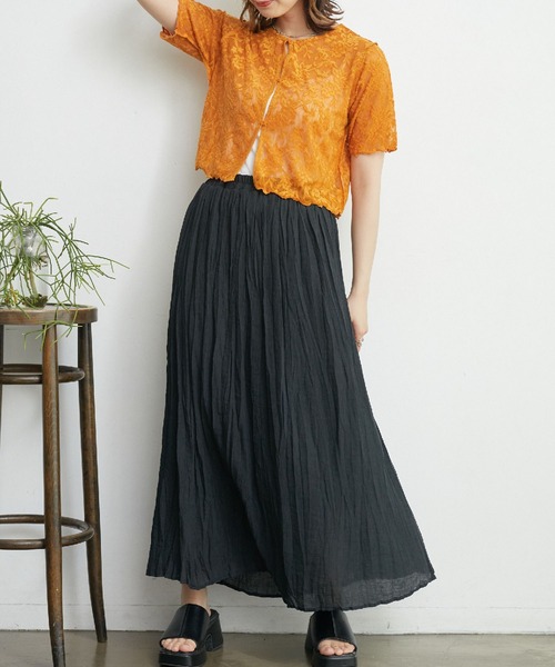 RETRO GIRL（レトロガール）の「２WAYパイルジャガードカーテ（Tシャツ/カットソー・レディース・ブラック/ブルー/オレンジ/ホワイト・FREE）」の8枚目の写真