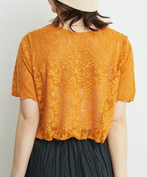 RETRO GIRL（レトロガール）の「２WAYパイルジャガードカーテ（Tシャツ/カットソー・レディース・ブラック/ブルー/オレンジ/ホワイト・FREE）」の7枚目の写真