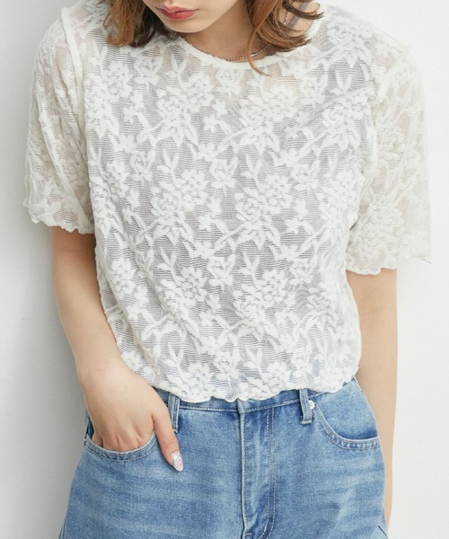 RETRO GIRL（レトロガール）の「２WAYパイルジャガードカーテ（Tシャツ/カットソー・レディース・ブラック/ブルー/オレンジ/ホワイト・FREE）」の20枚目の写真