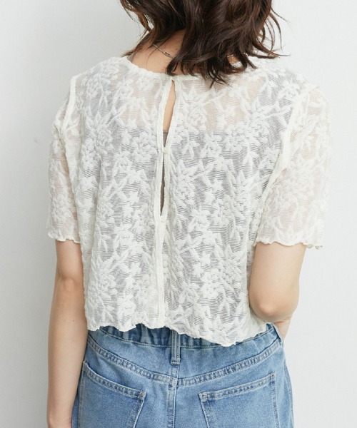 RETRO GIRL（レトロガール）の「２WAYパイルジャガードカーテ（Tシャツ/カットソー・レディース・ブラック/ブルー/オレンジ/ホワイト・FREE）」の22枚目の写真