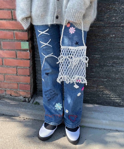 Casselini(キャセリーニ)の「Casselini(キャセリーニ)リボンビーズバッグ(ショルダーバッグ・レディース・シルバー/アイボリー・FREE)」の15枚目の写真