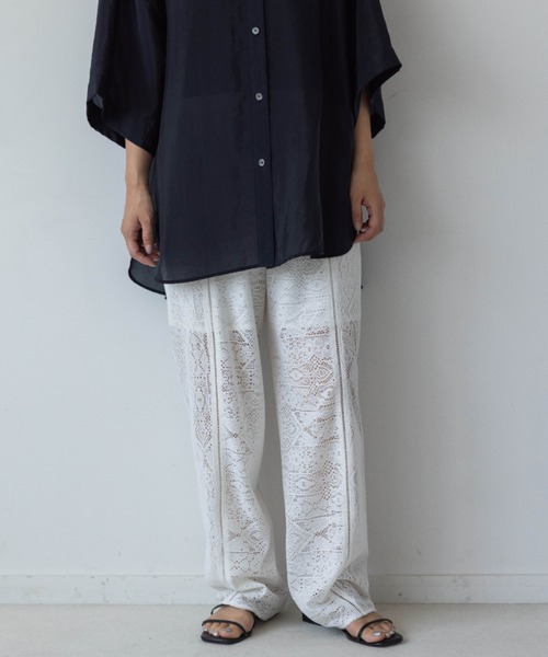 yuw（ユウ）の「レースパッチワークパンツ　963443（その他パンツ・レディース・ブラック/ホワイト・FREE）」の14枚目の写真