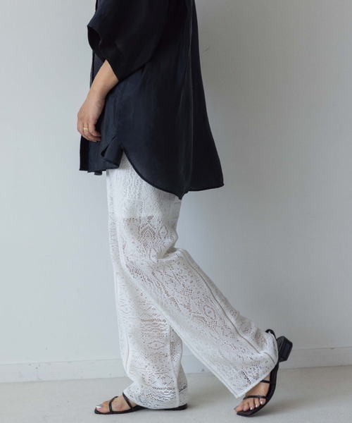 yuw（ユウ）の「レースパッチワークパンツ　963443（その他パンツ・レディース・ブラック/ホワイト・FREE）」の15枚目の写真