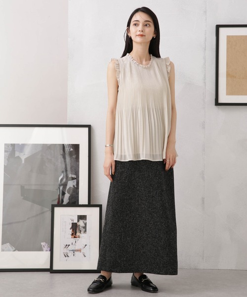 NANO universe（ナノユニバース）の「LB.04/サマーツイードサイドスリット2wayスカート（スカート・レディース・ブラック/アイボリー/イエロー・FREE）」の12枚目の写真