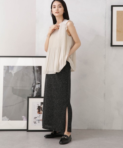 NANO universe（ナノユニバース）の「LB.04/サマーツイードサイドスリット2wayスカート（スカート・レディース・ブラック/アイボリー/イエロー・FREE）」の21枚目の写真