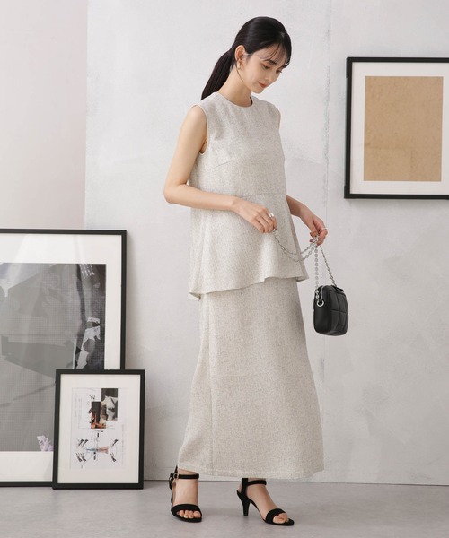 NANO universe（ナノユニバース）の「LB.04/サマーツイードサイドスリット2wayスカート（スカート・レディース・ブラック/アイボリー/イエロー・FREE）」の15枚目の写真