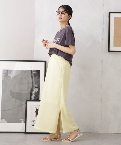 NANO universe（ナノユニバース）の「LB.04/サマーツイードサイドスリット2wayスカート（スカート・レディース・ブラック/アイボリー/イエロー・FREE）」の22枚目の写真