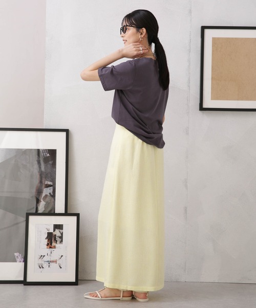 NANO universe（ナノユニバース）の「LB.04/サマーツイードサイドスリット2wayスカート（スカート・レディース・ブラック/アイボリー/イエロー・FREE）」の16枚目の写真