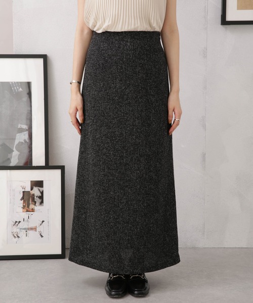 NANO universe（ナノユニバース）の「LB.04/サマーツイードサイドスリット2wayスカート（スカート・レディース・ブラック/アイボリー/イエロー・FREE）」の5枚目の写真