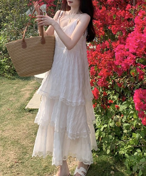 ワッシャーティアードキャミワンピース hinari（ヒナリ）の「ワッシャーティアードキャミワンピース