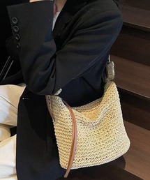 【A4収納可能】くったりかご編みショルダーバッグ